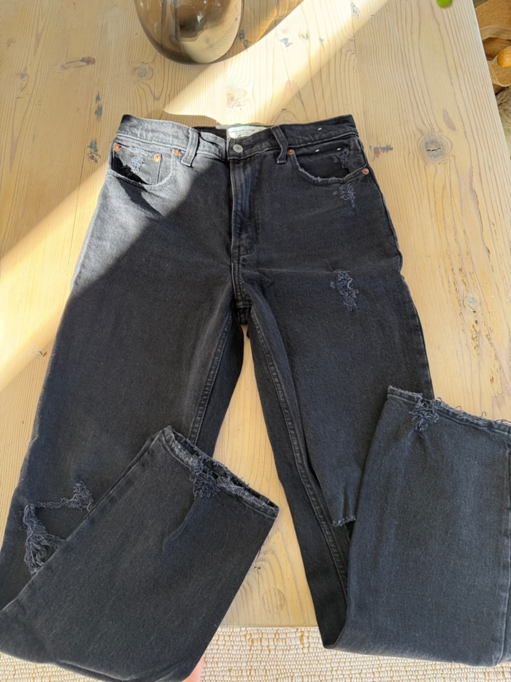 Abercrombie & Fitch Black Ultra High Rise '90s Straight Jeans